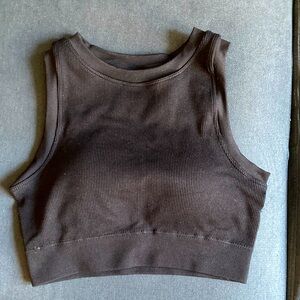 Pro-Fit Seamless black ribbed crop top. New with tags